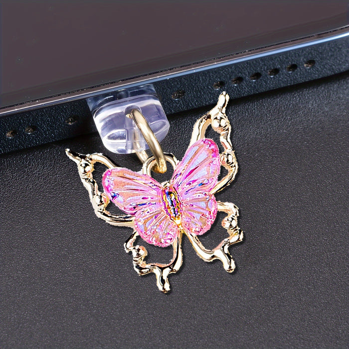Wholesale Butterfly gradient butterfly mobile phone dust plug