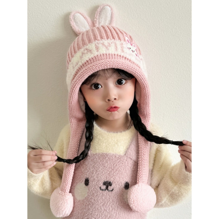 Wholesale Cute Girls Thickened Warm Children's Hat Autumn and Winter Cartoon Boy's Wool Hat Baby Ear Protection Hat