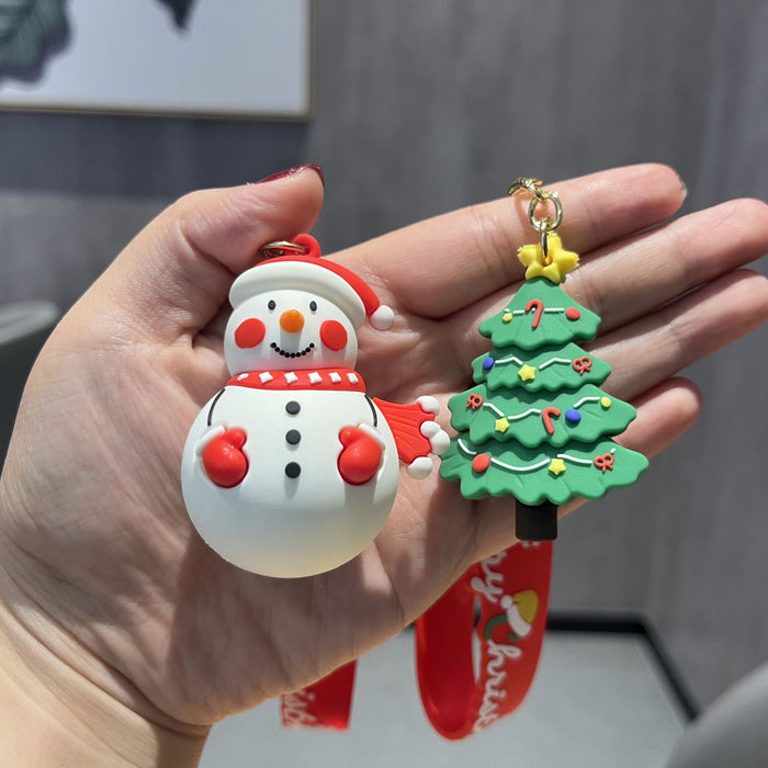 Wholesale PVC Santa Claus Christmas Tree Cartoon Doll Keychain JDC-KC-WuYi137