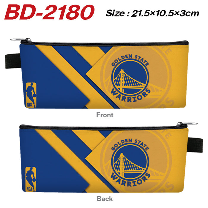 Wholesale Stylish PU Leather Zipper Pencil Pouch Cartoon Sports Team Stationery Organizer For Students Gift