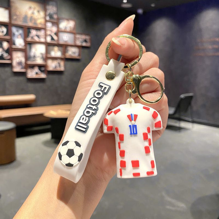 Wholesale Football jersey keychain,  cartoon doll,  school bag pendant,  car keychain