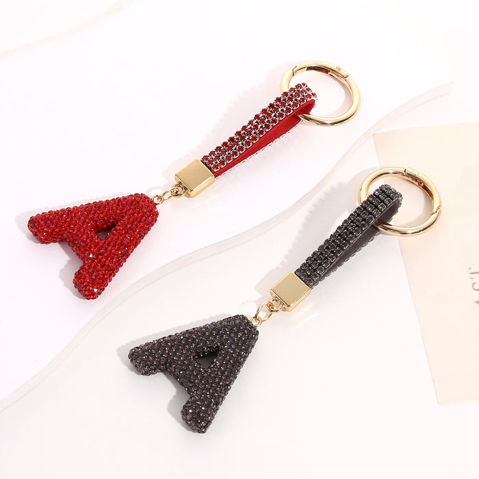 Wholesale Diamond Letter Keychain Car Key Pendant Diamond English Letter Key Chain