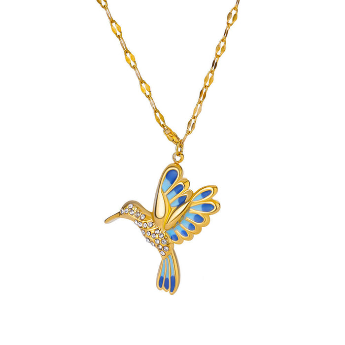 Wholesale Dragonfly Pendant Necklace Exquisite Flower Niche  Clavicle Chain Jewelry