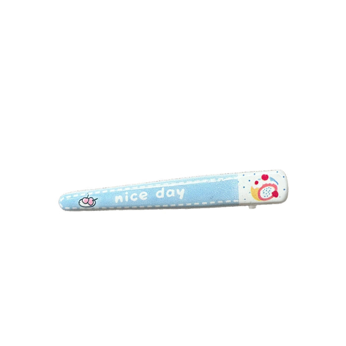 Wholesale Blue Striped Cake Design Metal Hair Clip Sweet Cute Casual Hair Accessory