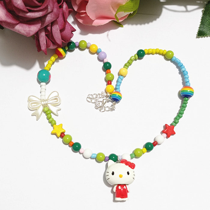 Wholesale Cartoon Funny  Cat Necklace Clavicle Chain Short Necklace for Women and Children