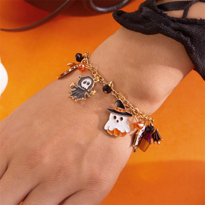 Wholesale  Dark Style Cartoon  Ghost Pumpkin Head Black Cat Bracelet Holiday Party Accessories