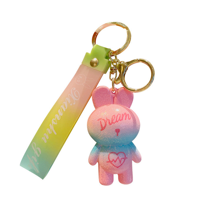 Wholesale Silicone Cute Rabbit Doll Keychain JDC-KC-KuM014