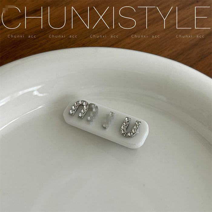 Wholesale diamond letter Pearl hairpin female side small clip headdress hairpin bangs clip