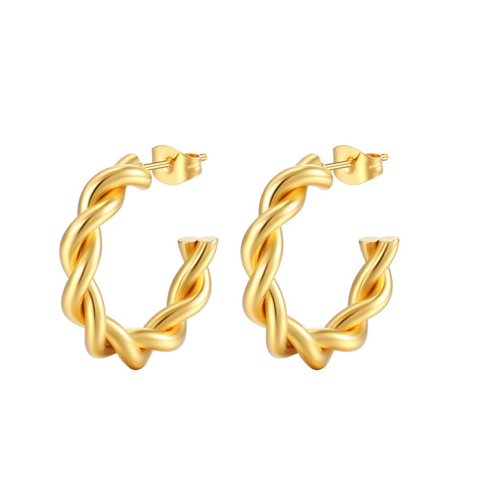 Wholesale Copper plated real gold exaggerated earrings with a high-end feel, trendy geometric earrings, and simple design
