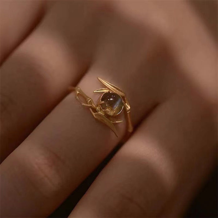 Wholesale Niche Fashion Light Luxury Gold Open End Ring