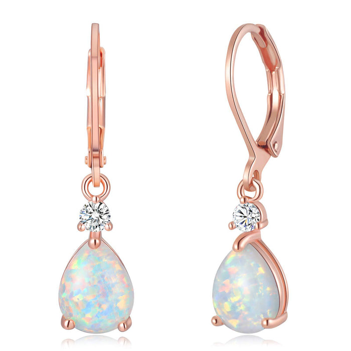 Wholesale Water Drop Opal Pendant Copper Earrings JDC-ES-JuC002