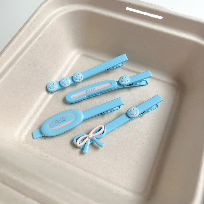 Wholesale Smiling face hair clip, broken hair, forehead bangs, no trace clip, cute hair accessories