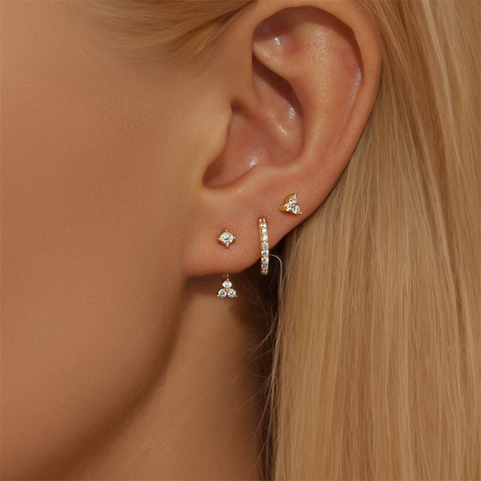 Wholesale Geometric square copper ear clip set