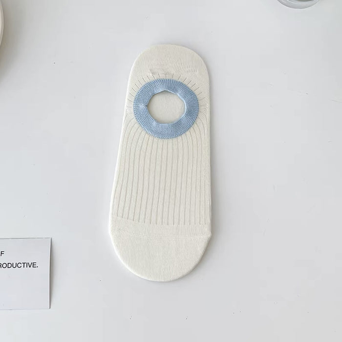 Wholesale Cotton socks, color blocked boat socks, sweat wicking, breathable, anti slip, non shedding, invisible heel