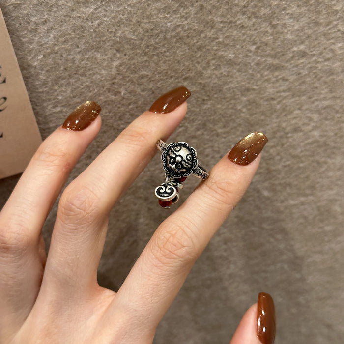 Wholesale Vintage vintage pendant ring, niche, high-end, light luxury, personalized, new handmade accessory