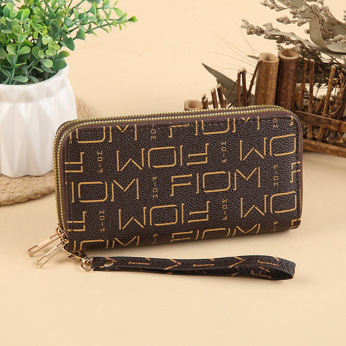 Wholesale PU Leather Clutch Wallet with Flower Pattern and Chain Decoration MOQ≥3