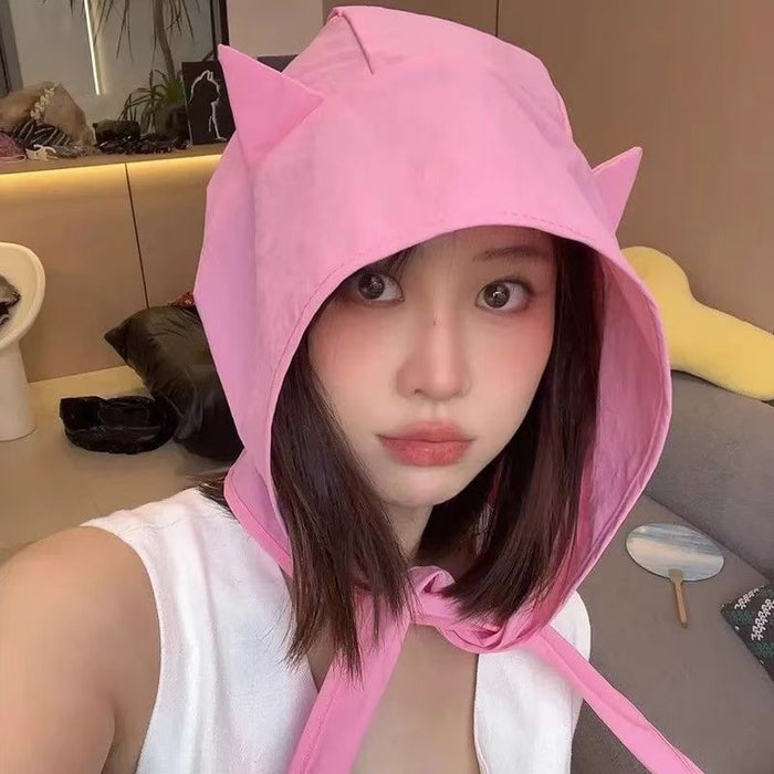 Wholesale Strap quick drying sunshade hat, thin ear protection headband hat, cute hat