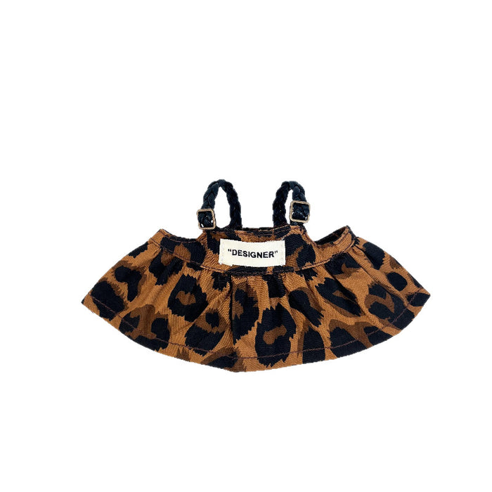 Wholesale Doll accessories enamel doll  clothes leopard print dress  headband