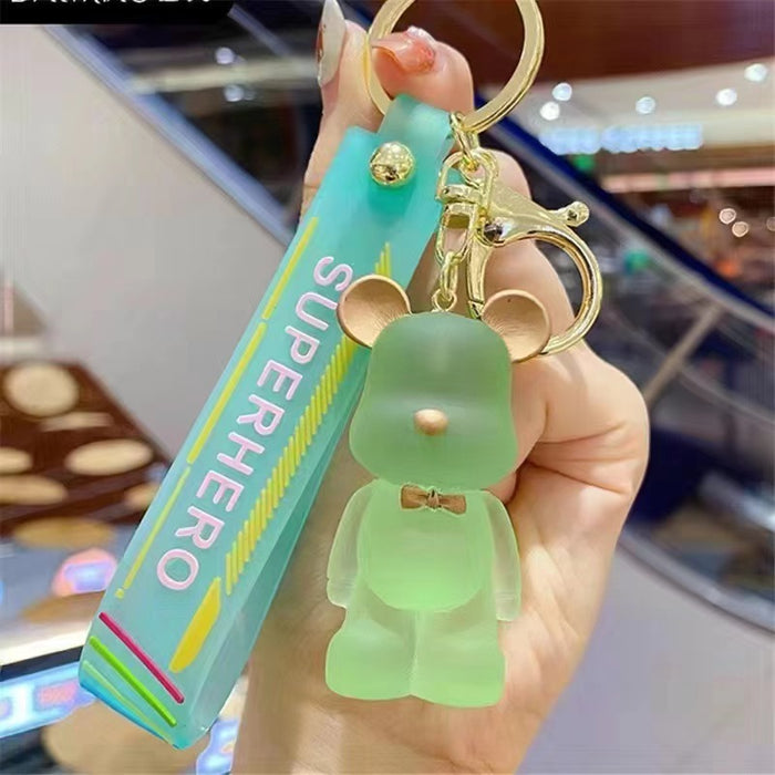 Wholesale Dreamy Crystal Bear Keychain Couple Birthday Gift Car Bag Small Pendant