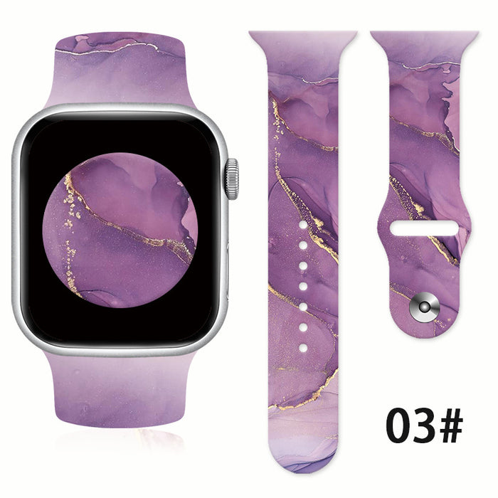 Wholesale Silicone Jade Abstract Style Printed Watch Strap JDC-WD-NuoQi094