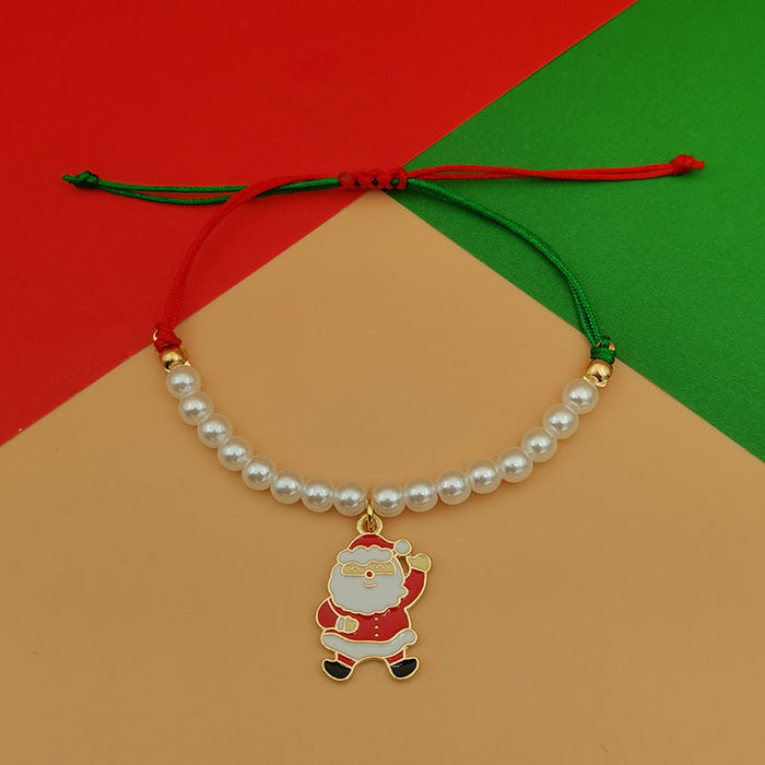 Wholesale Christmas beaded bracelet Christmas bell snowflake Christmas tree woven pearl bracelet