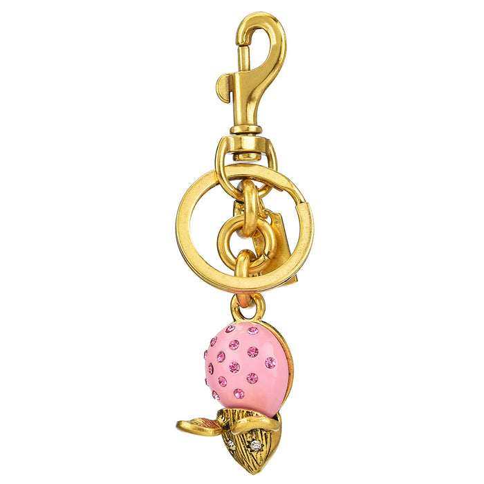 Wholesale Metal keychain with a diamond-encrusted mouse design.