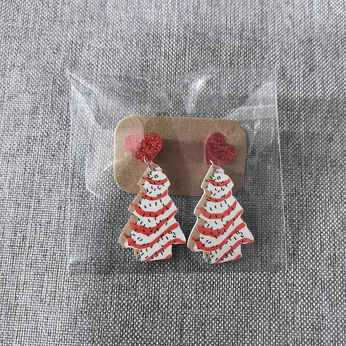 Wholesale Christmas Tree Rainbow Koala Dinosaur Cactus Gingerbread Man Acrylic Earrings JDC-ES-Qiany006