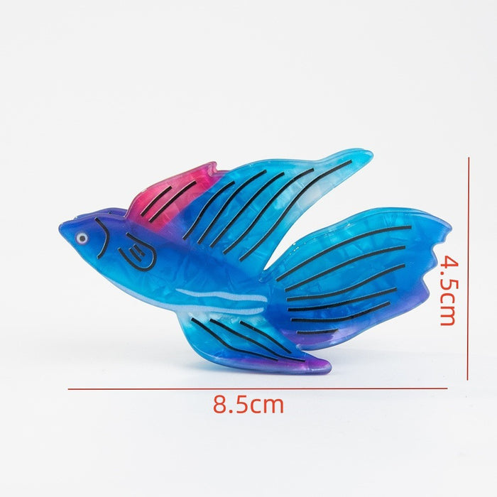 Wholesale Tropical Fish Design Acrylic Hair Clip Ocean Series Trout Claw Clip