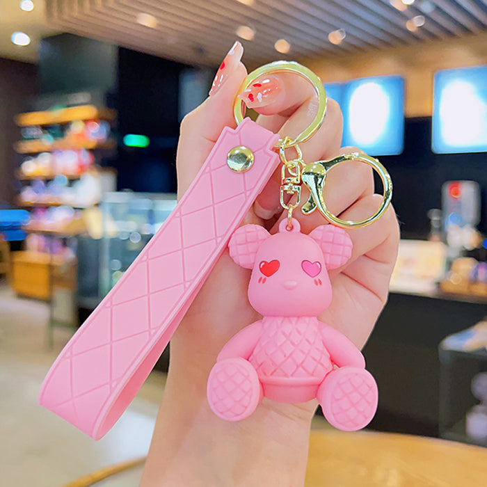 Caricatura al por mayor Bamboo Woven Bear Keychain JDC-KC-YDAO101