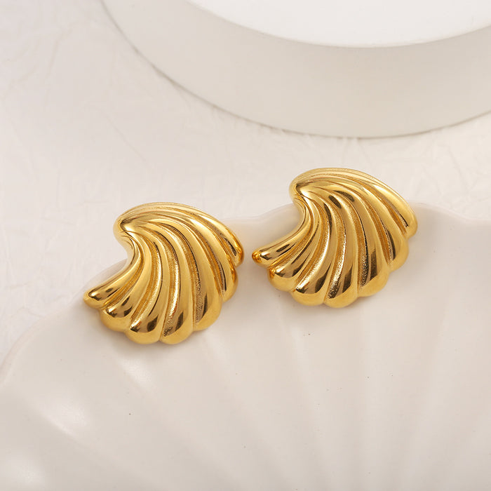 Wholesale Non fading titanium steel earrings with simple and cool style, stainless steel texture earrings
