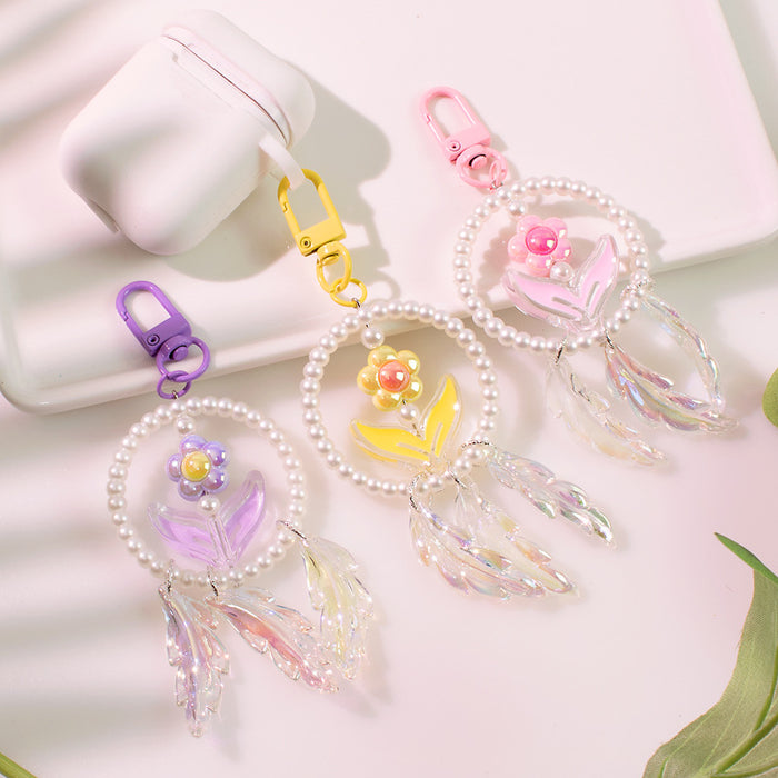 Wholesale Pearl Flower Acrylic Keychain JDC-KC-YChen011