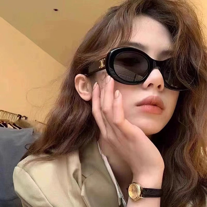 Wholesale Retro sunglasses, women's cat eyes, oval shaped, high-end, sun protection, UV protection, polarized sunglasses