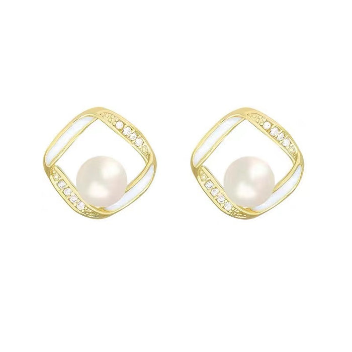 Wholesale Square Cat's Eye Alloy Earrings JDC-ES-Chengx004