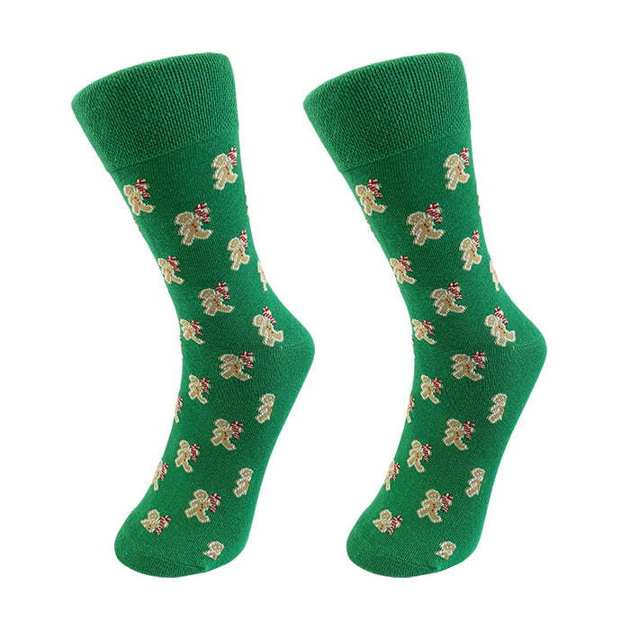 Wholesale Christmas Cartoon Elk Men's Mid-tube Socks JDC-SK-YiYan083