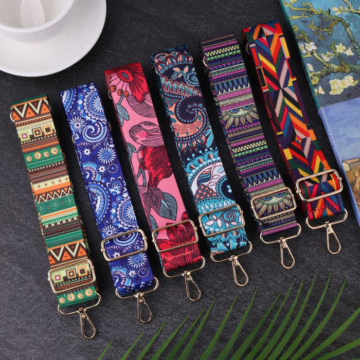 Wholesale DIY Colorful Flower Polyester Wide Bag Strap JDC-BS-HuLi004