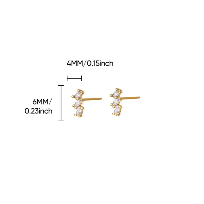 Wholesale geometric cross earrings light luxury diamond earrings 18K gold plated earrings