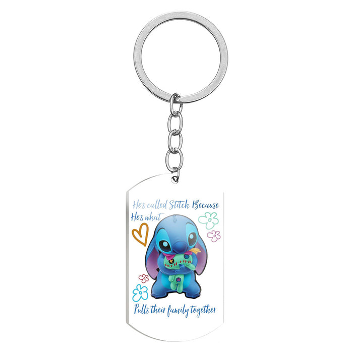 Wholesale Cartoon Color Printing Stainless Steel Keychain JDC-KC-HuanYu028