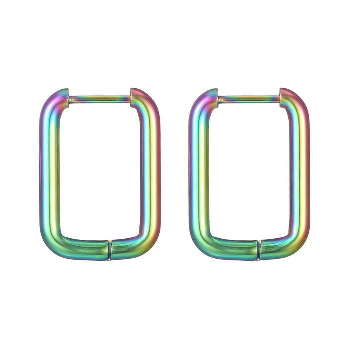 Wholesale geometric shaped ear buckle titanium steel earrings