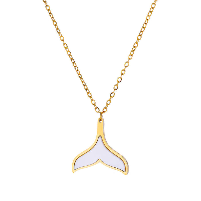 Wholesale Stainless Steel Vintage Simple Shell Starfish Scallop Necklace