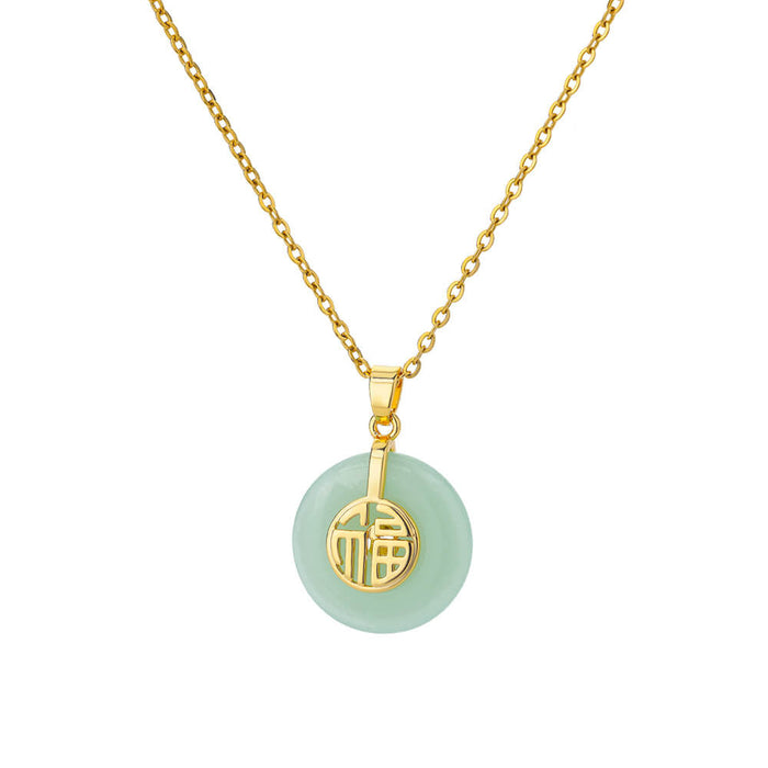 Wholesale Oval Cat' s Eye Pendant Titanium Steel Necklace Niche Clavicle Chain