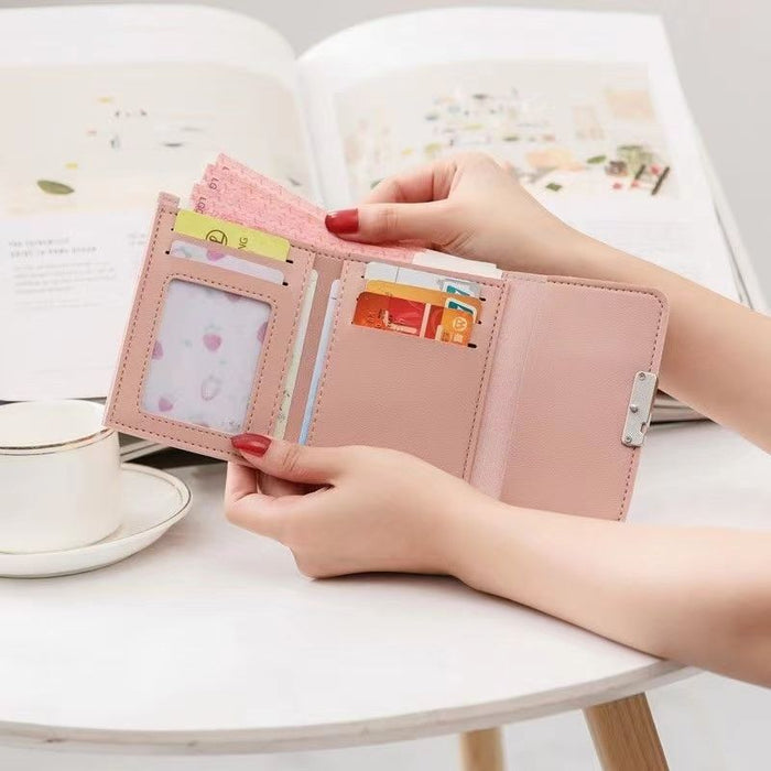 Wholesale PU Fresh and Sweet Multifunctional Short Wallet with Printing - Fashion Accessory for Daily Use