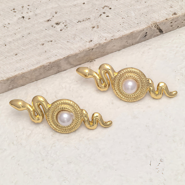 Wholesale Titanium steel snake-shaped earrings