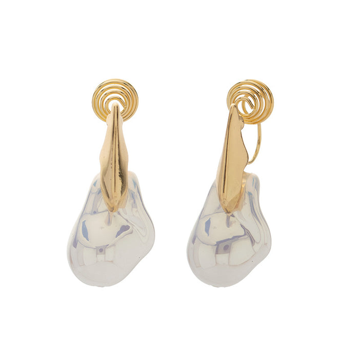 Wholesale Irregular pearl ear needle fold geometric ear clip painless