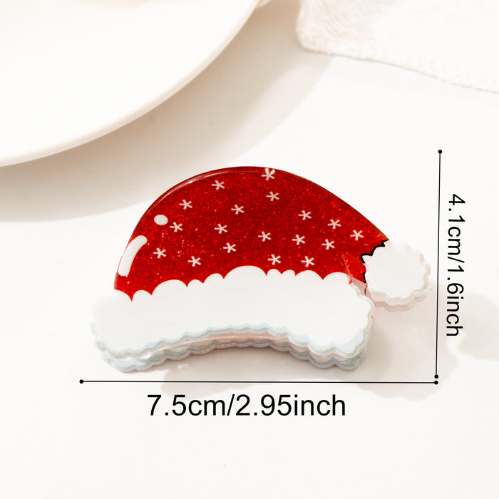 Wholesale Christmas Santa Snowman Tree Glitter Hair Claw Clip For Women Kids Fashion Accessory Boutique Resale