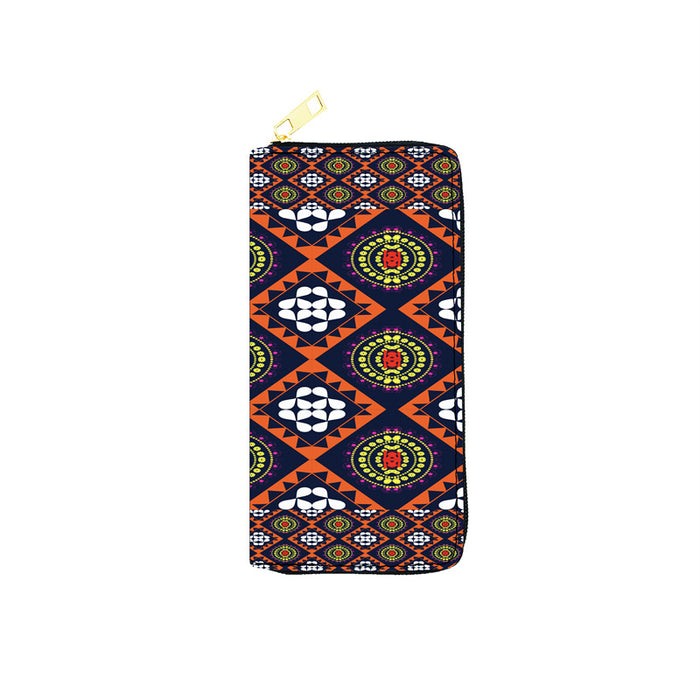 Wholesale 5pcs Retro Ethnic Style Printed Long PU Wallet JDC-WT-JiRui012