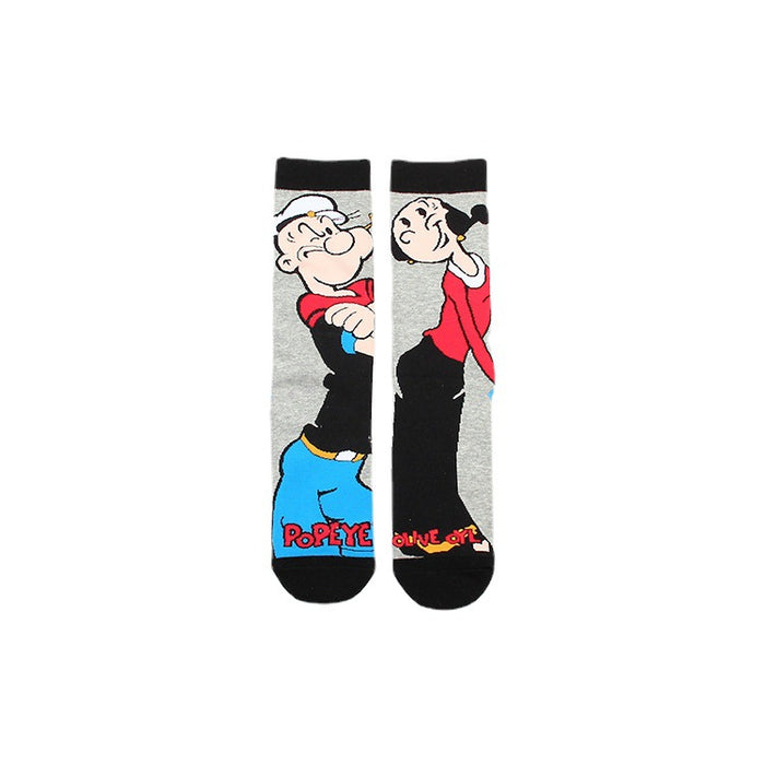 Wholesale Leisure Sports Jacquard Youth Four Seasons Women Cotton Couple Middle Socks Men Trendy Long Socks