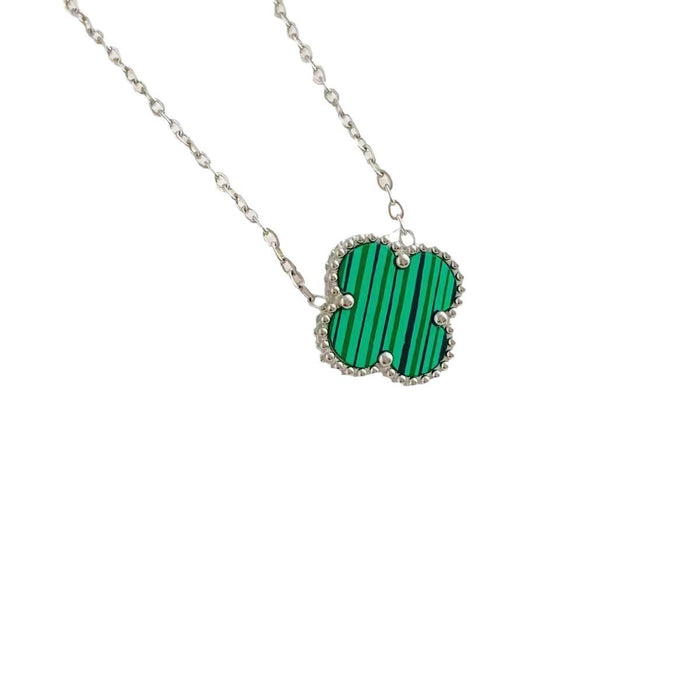 Wholesale Double sided golden clover necklace, light luxury titanium steel, non fading accessory, simple temperament, women's collarbone chain
