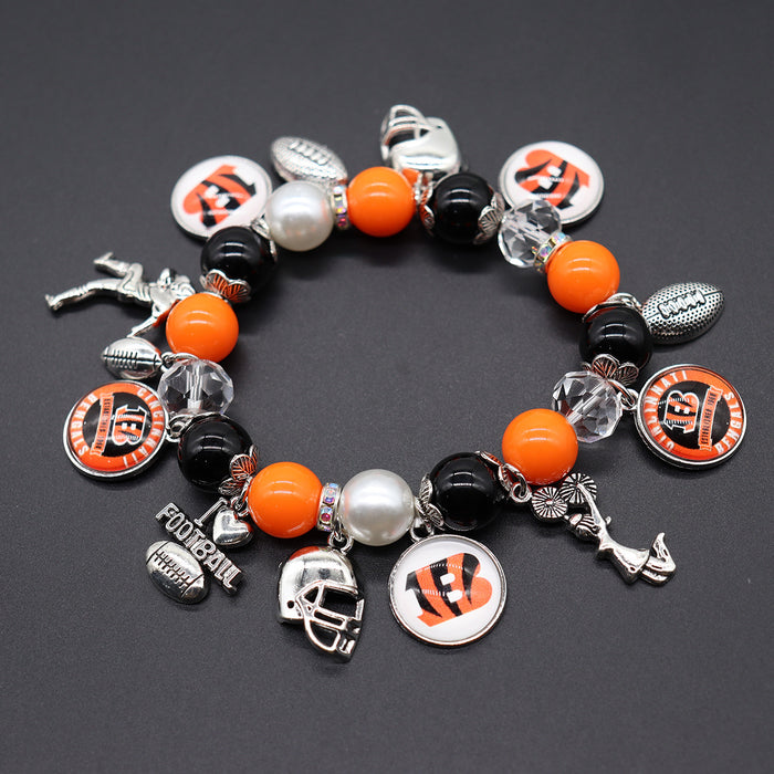 Wholesale Soccer Team Stretch Beaded Bracelet Unisex Steelers Saints