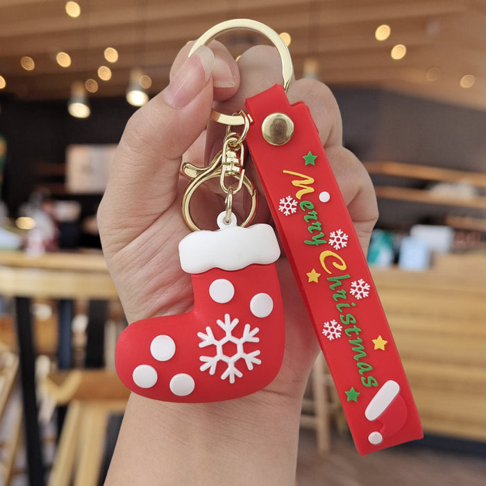 Wholesale Cartoon Christmas Silicone Doll Keychain JDC-KC-ZhuoRan026