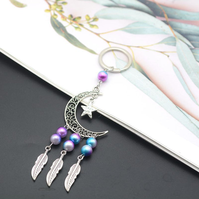 Wholesale Metal Butterfly Dreamcatcher Keychain Mediterranean Style Car Key Accessory MOQ≥50